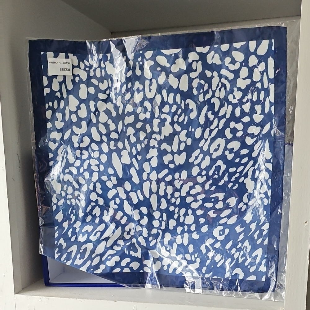 Blue and White Pocket Square